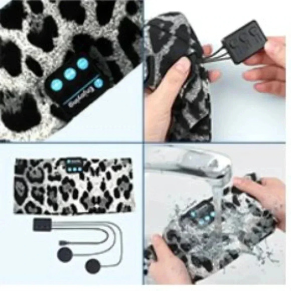Animal Print Bluetooth Headband, Headphones, Sleep Mask - Picture 14 of 16